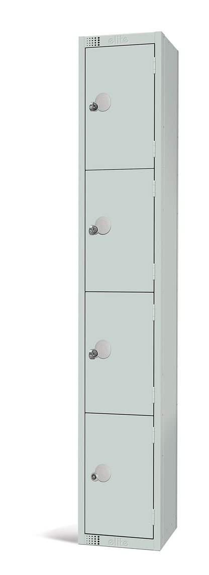 Four Door Compartment Locker - School, Work, Gym Storage Locker - 1800mm H x 300mm W x 300mm D - Black
