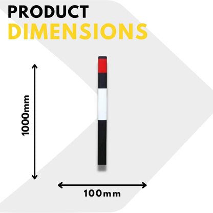 TRAFFIC-LINE Flexible Verge Marker - 1,000mmH - Black/White - Class 2 Reflectors