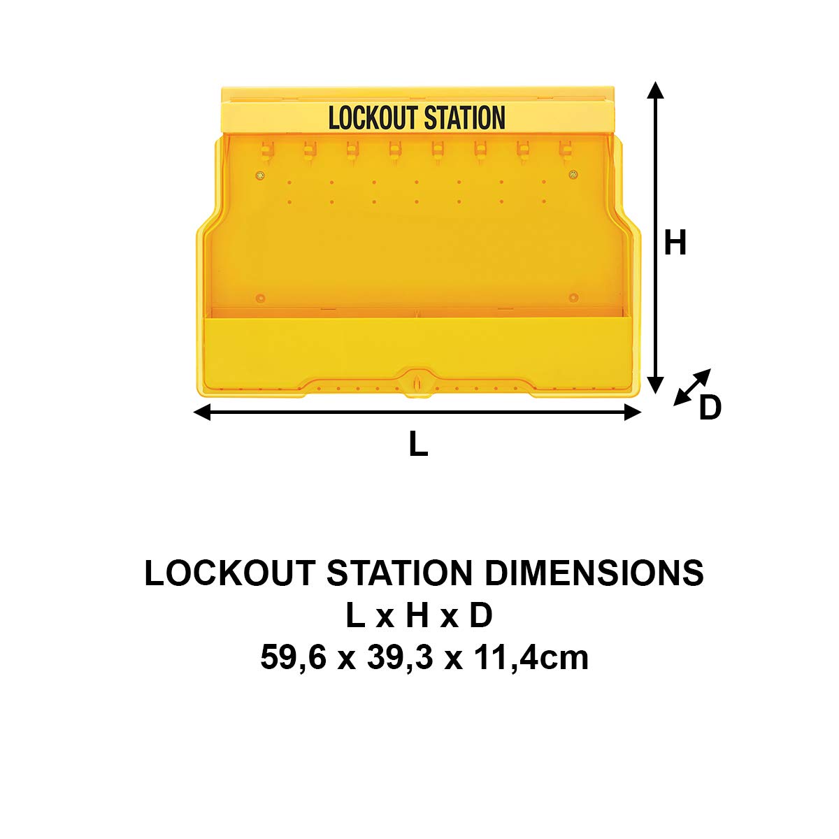 Master Lock S1850 Lockout Station with Cover and 8 Hooks
