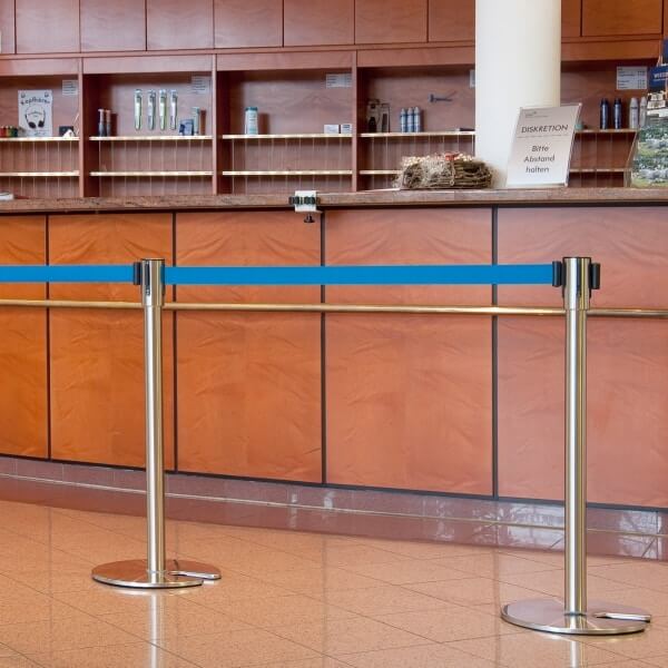 Stainless Steel Belt Barrier In Reception