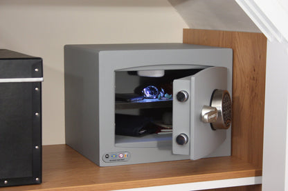 Fire Resistant Mini Vault Safe - Cash Valuables Safe - Key or Electronic Lock (Mini Vault 1 FR - Electronic Lock)