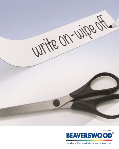 Magnetic Easy Wipe Racking Strip 90mm Wide x 10m Long - Magnetic Tape - White