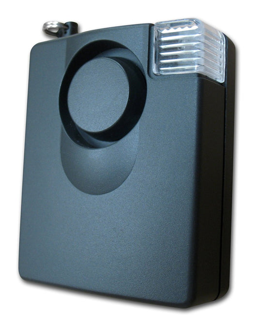 Personal Attack Alarm with Torch - Spring Clip & Pull Cord - Black