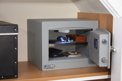Fire Resistant Mini Vault Safe - Cash Valuables Safe - Key or Electronic Lock (Mini Vault 1 FR - Electronic Lock)
