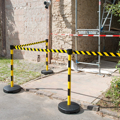 Moravia Morion Basic Belt Warning Stand Yellow/Black Plastic Base Height 950 mm Base Plate Diameter 360 mm Belt Length 3 m Belt Width 50 mm