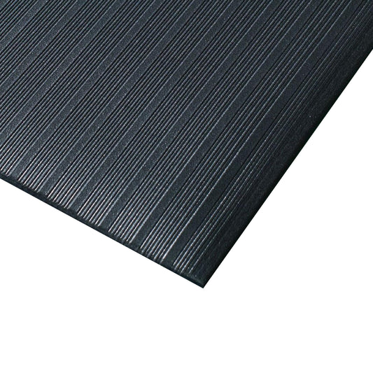 Kumfi Rib Light Duty Anti-Fatigue Mat for Kitchen, Workshop, Standing Desk - Rubber Heavy Duty Mat - 120cm x 180cm - Black