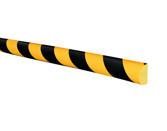 Impact protection Surface protection circle 32/40/32 - Self-Adhesive 1,000mm Lengths - Yellow/Black