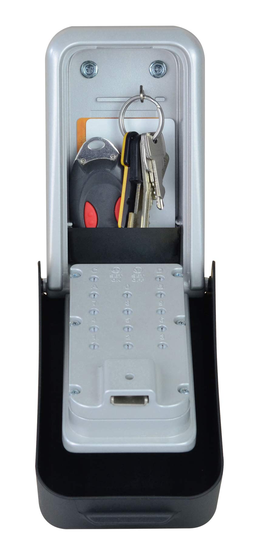 Safe Industrial - Push Button Key Storage Unit - Key Bank - Holds Small Valuables and Keys - Zinc Body, Weather Resistant, High Security SBD, ABS Cover