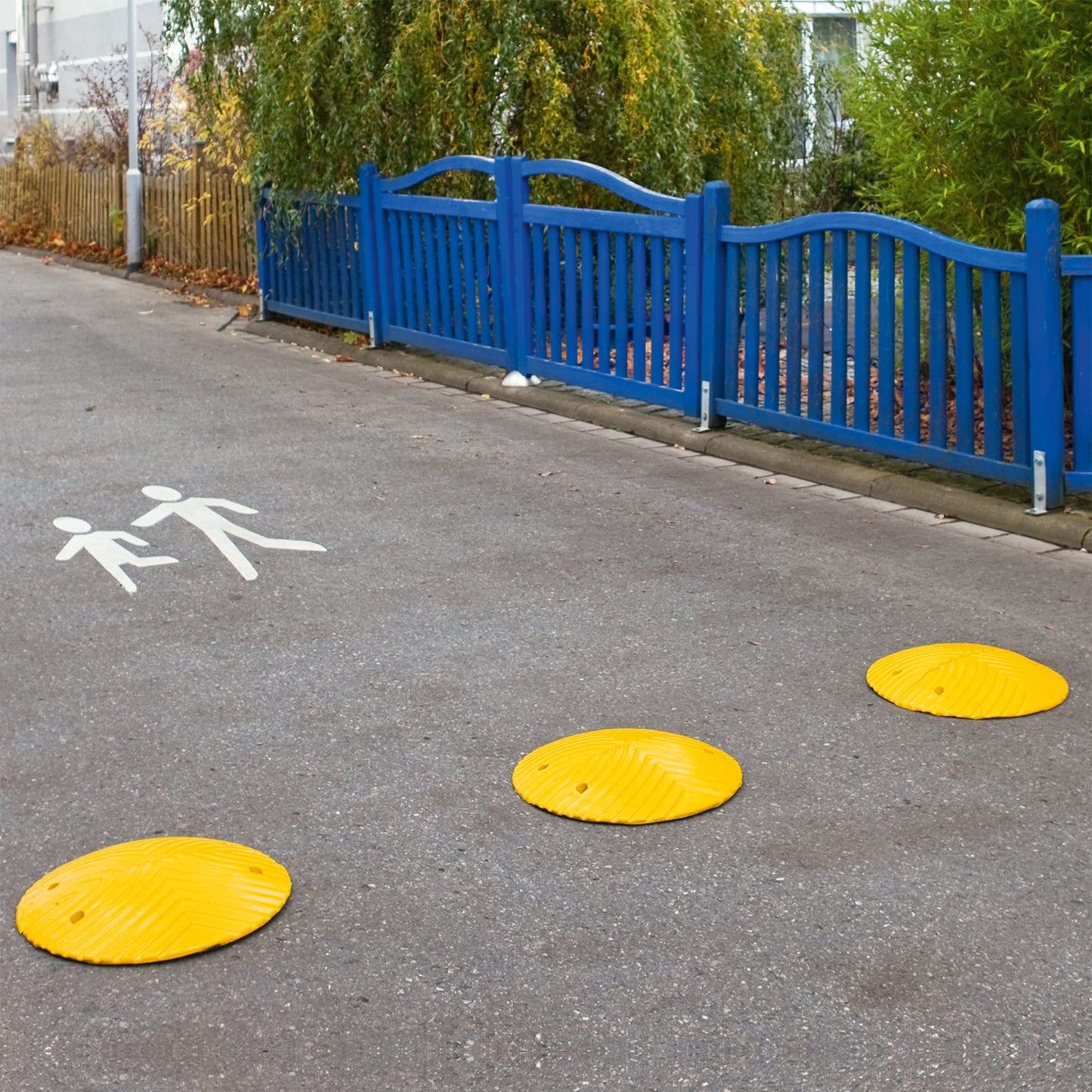 Topstop-2 Finishing Elements Road Threshold Made of Recycling, Direction Speed <30 km/h, Yellow, 70 x 500 mm