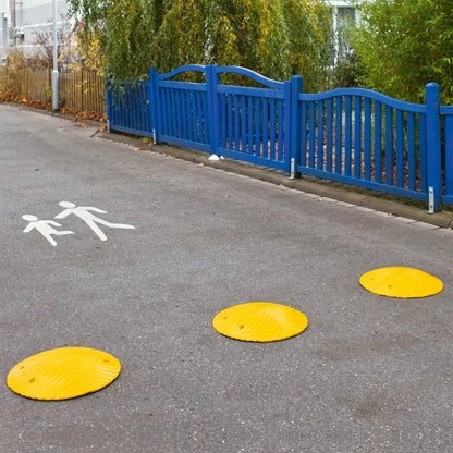 Topstop-2 Finishing Elements Road Threshold Made of Recycling, Direction Speed <30 km/h, Yellow, 70 x 500 mm