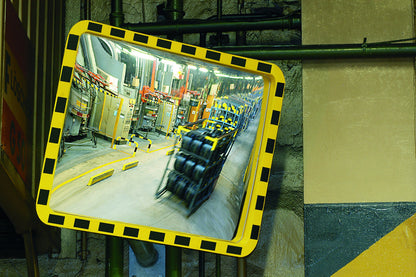800 x 1000mm Acrylic Industrial Mirror Yellow/Black Frame