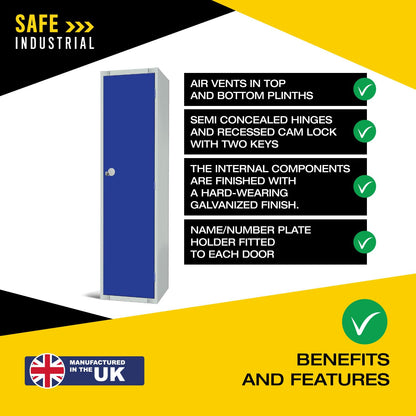Single Door Compartment Locker - School Work Gym Storage Locker