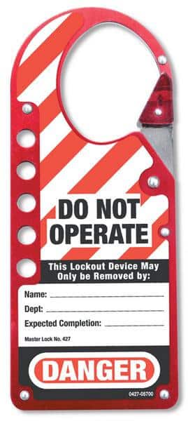 Snap On Labelled Safety Lockout Hasp