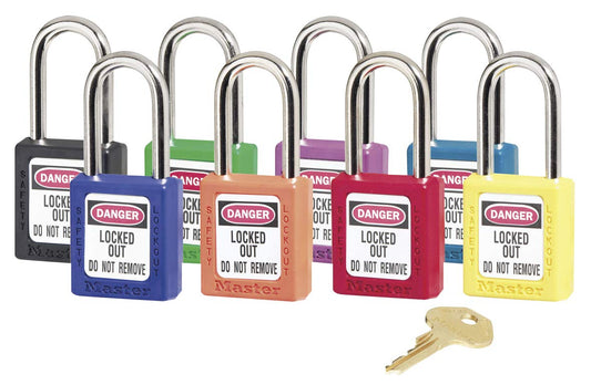 Non-Conductive Zenex Lockout Padlock 6-Pin Cylinder 38mm Body - Master Keyed