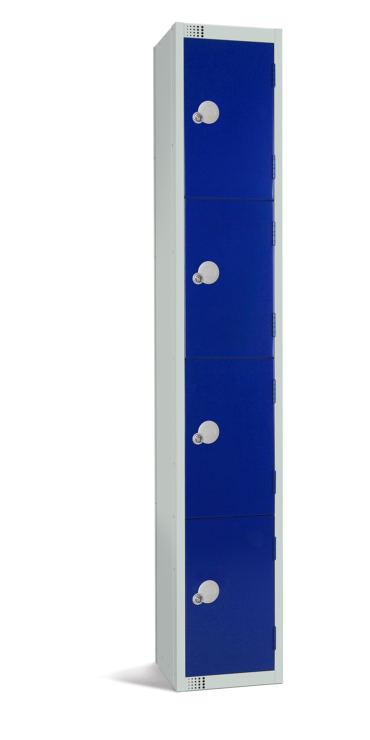Four Door Compartment Locker - School, Work, Gym Storage Locker - 1800mm H x 300mm W x 300mm D - Black