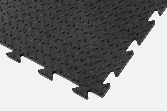 Tuff-Tile Diamond Top Anti-Slip Interlocking Floor Tile 50cm x 50cm - Pack of 9
