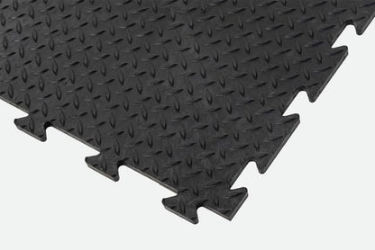 Tuff-Tile Diamond Top Anti-Slip Interlocking Floor Tile 50cm x 50cm - Pack of 9