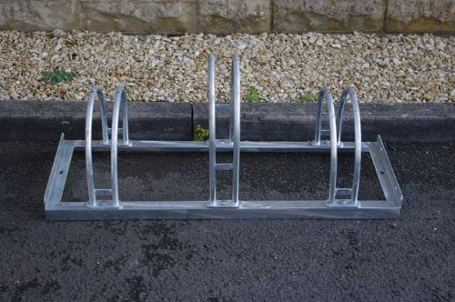 Hi-Hoop Cycle Rack, Holds 3 Cycles, 1050 mm W x 390 mm L x 415 mm H