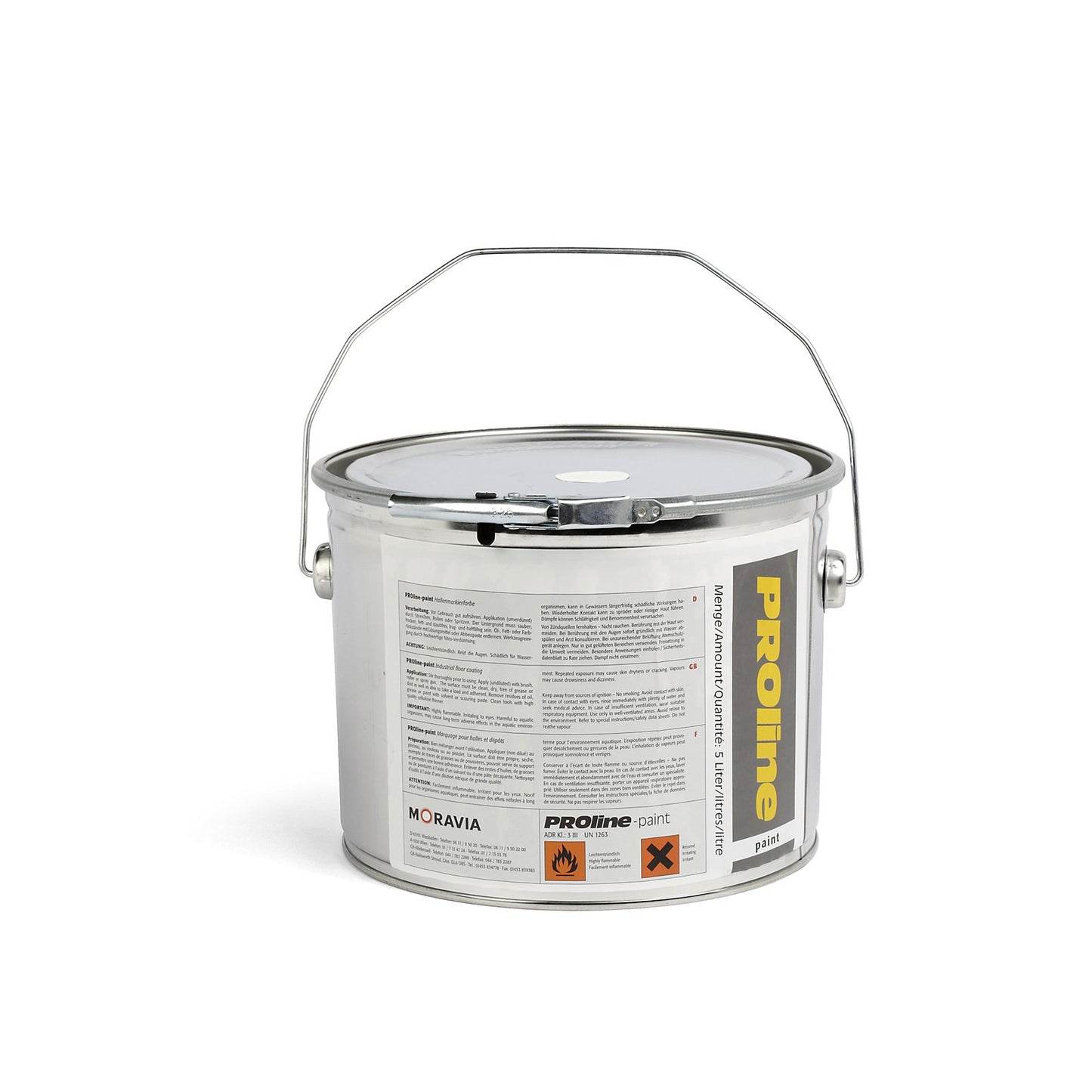 Moravia Hall Marking Paint 5 Litre Container – White, RAL 9016 263.13.824