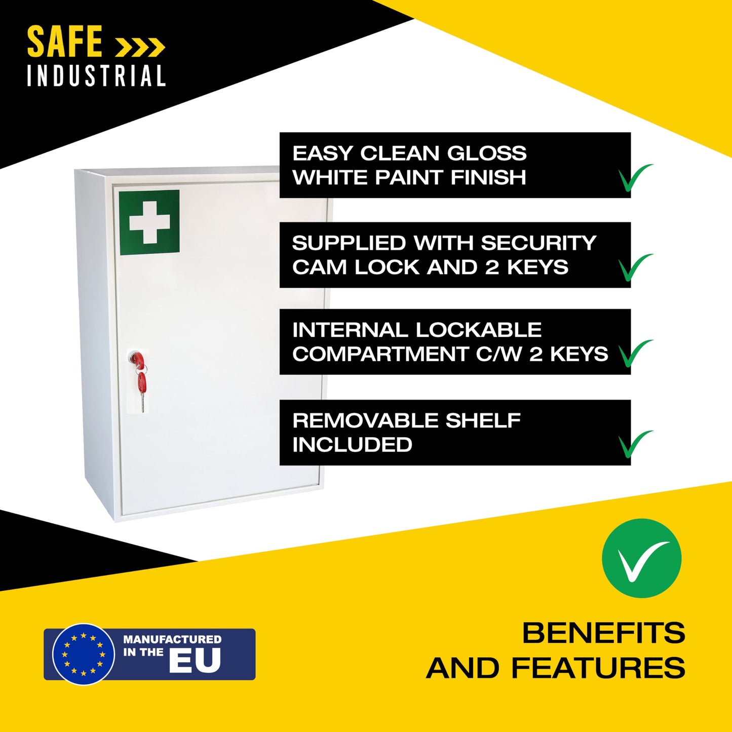 Medical Cabinet - First Aid Storage Key Locking Safe