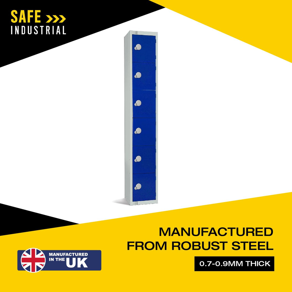 Six Door Compartment Locker - School Work Gym Storage Locker