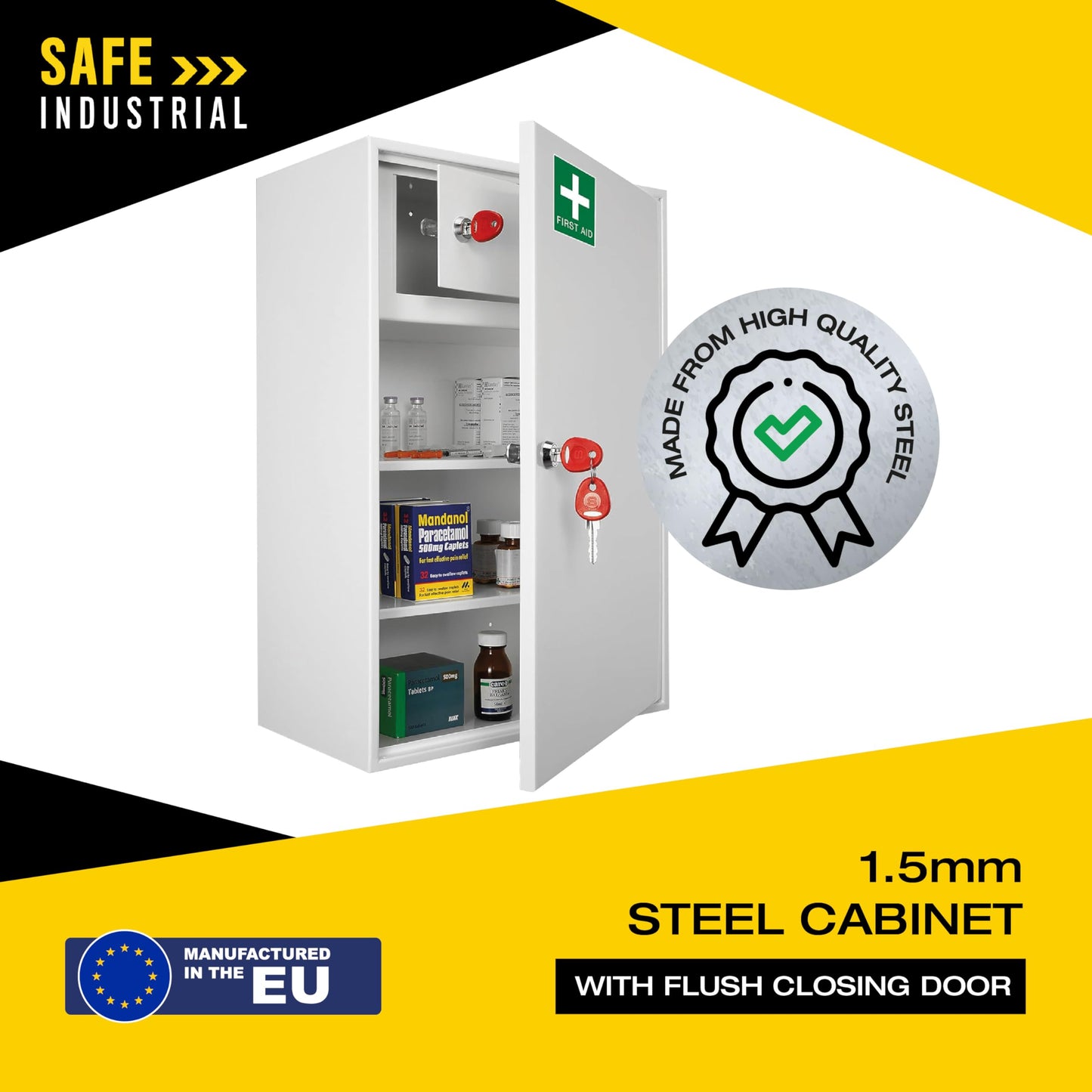 Medical Cabinet - First Aid Storage Key Locking Safe