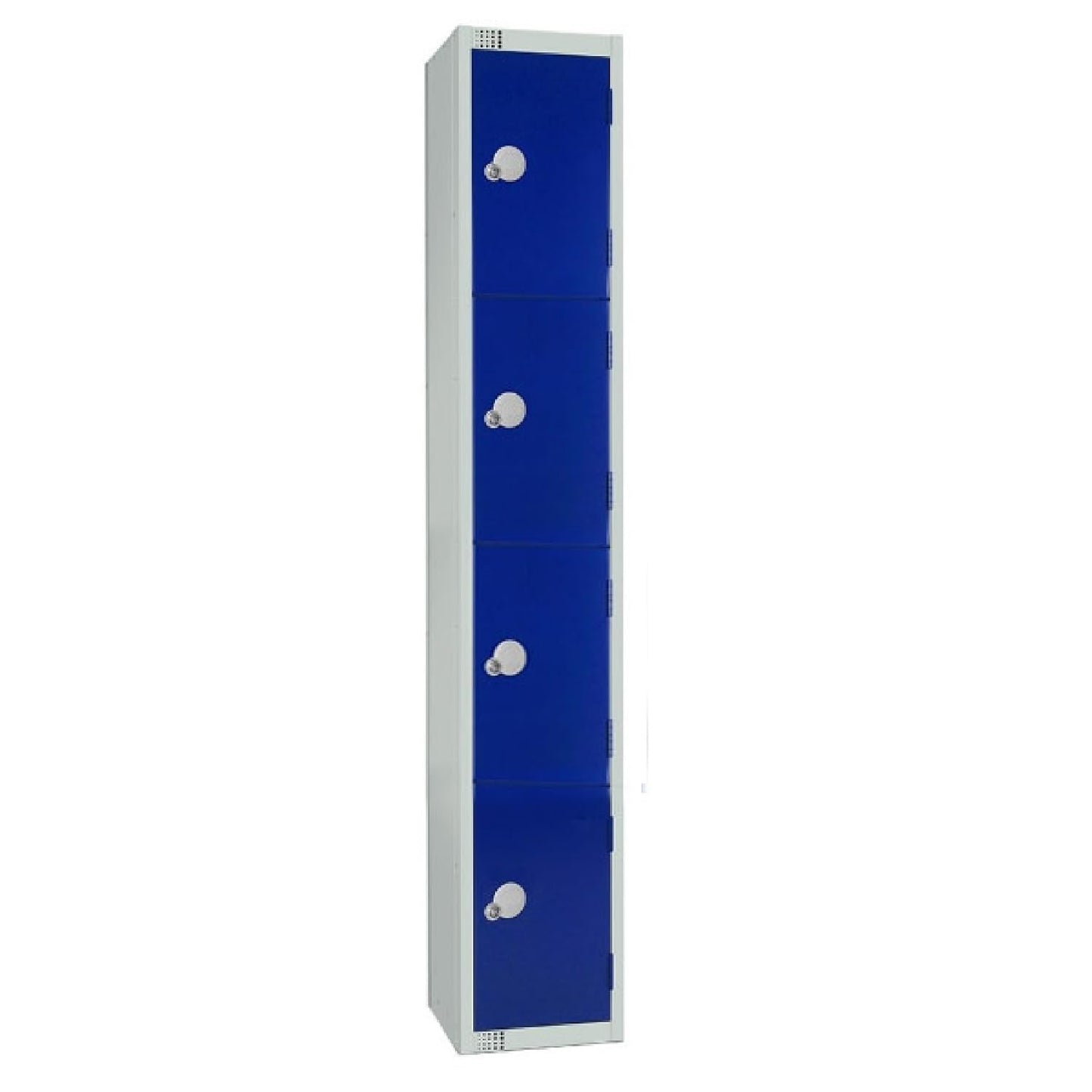 Four Door Compartment Locker - School, Work, Gym Storage Locker - 1800mm H x 300mm W x 300mm D - Black