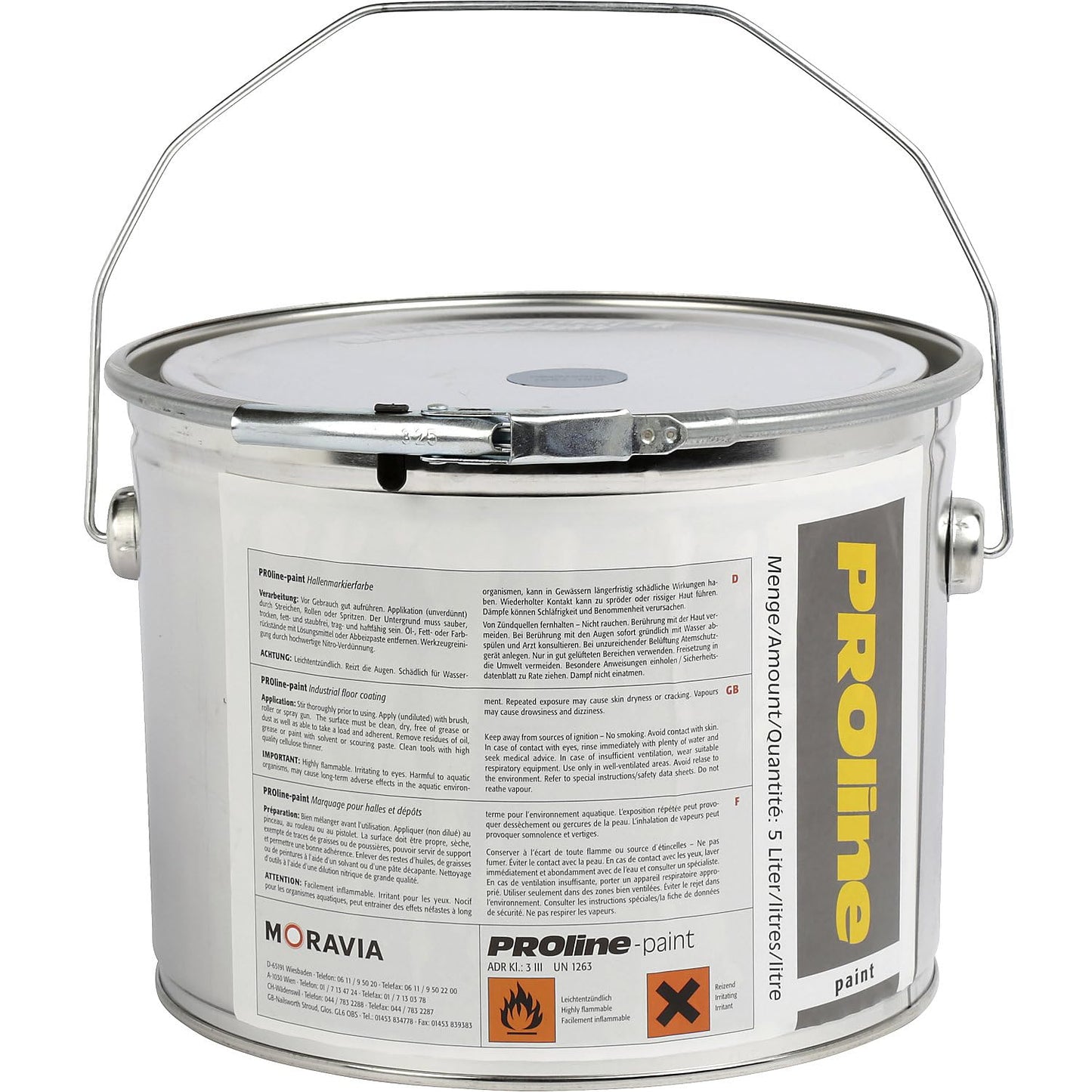 Moravia Hall Marking Paint 5 Litre Container, RAL 7001 Silver Grey 263.13.740