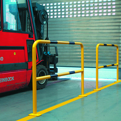 TRAFFIC-LINE Steel Hoop Guard, Galvanised and Powder Coated, Yellow with Black Bands, 1000 mm Height x 1500 mm Width, Yellow/Black