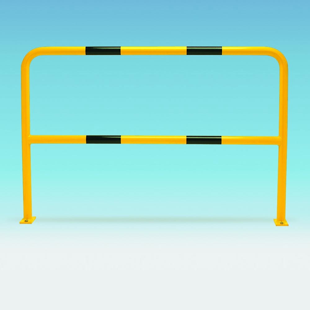 TRAFFIC-LINE Steel Hoop Guard, Galvanised and Powder Coated, Yellow with Black Bands, 1000 mm Height x 2000 mm Width, Yellow/Black