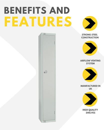 Single Door Compartment Locker - School Work Gym Storage Locker