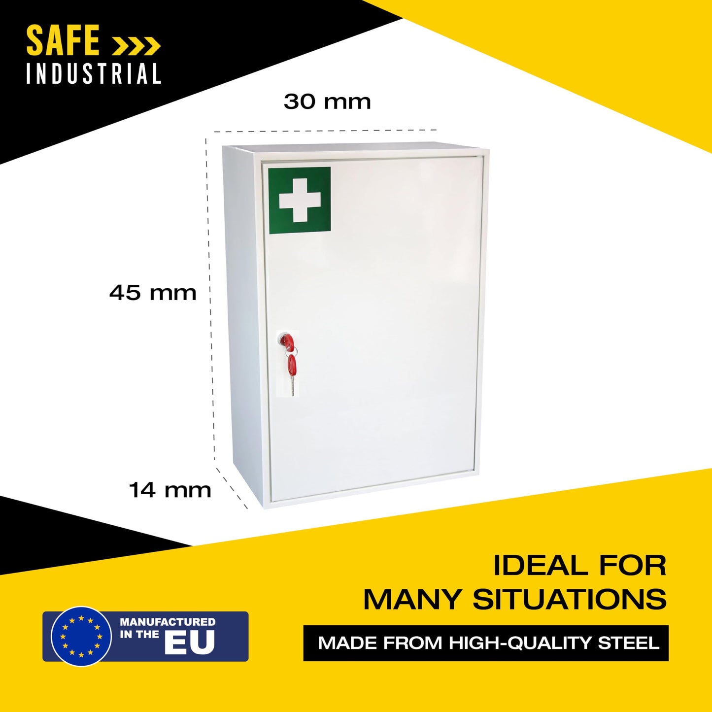Medical Cabinet - First Aid Storage Key Locking Safe