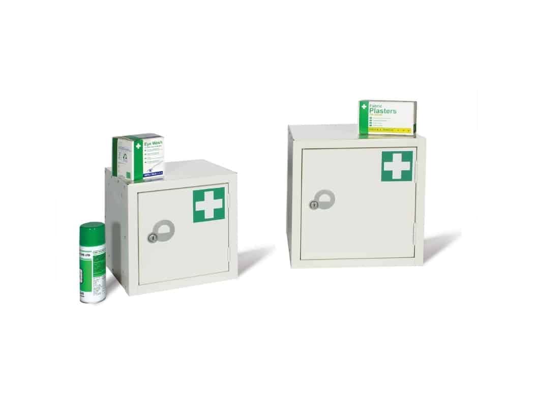Specialist Industrial First Aid Cube Lockers - Protective Powder Coating - Lockable