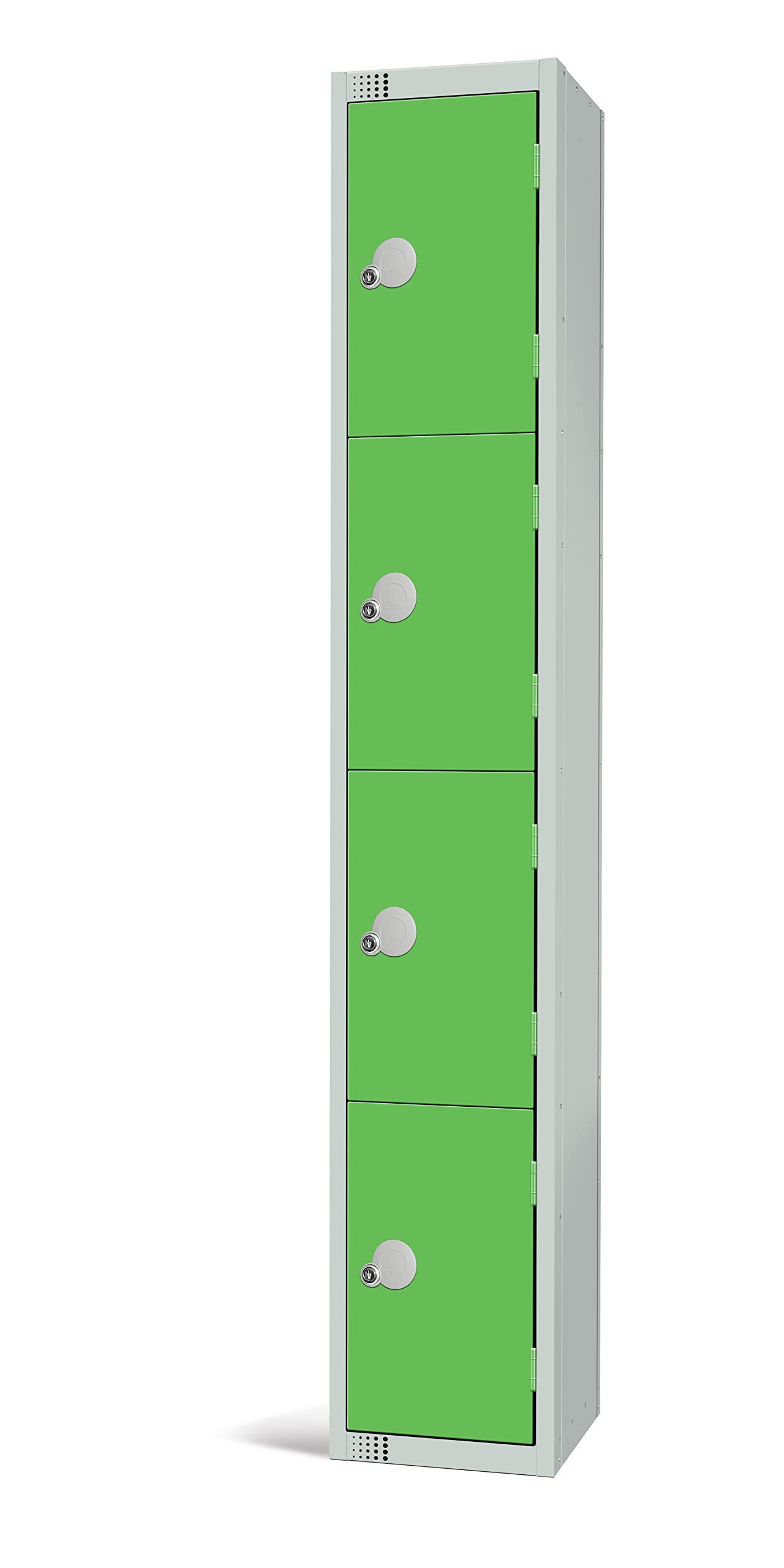 Four Door Compartment Locker - School, Work, Gym Storage Locker - 1800mm H x 300mm W x 300mm D - Black