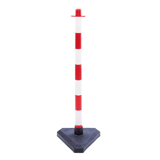 Moravia Chain Post With Concrete Base - Red/White - 870mm High