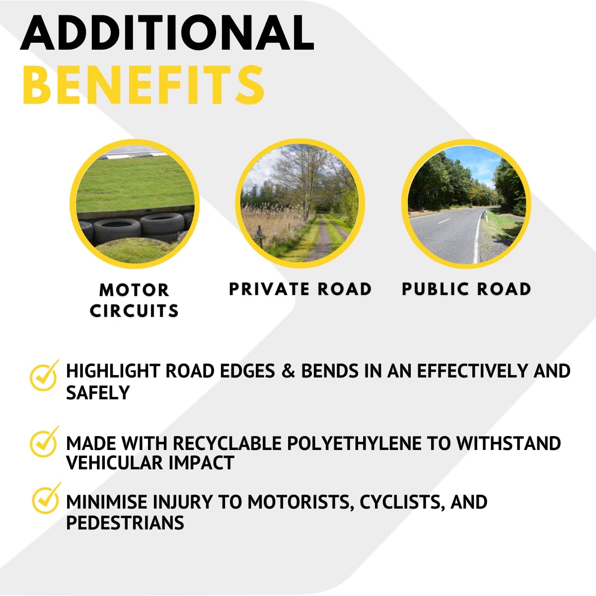 TRAFFIC-LINE Flexible Verge Marker - 1,000mmH - Black/White - Class 2 Reflectors