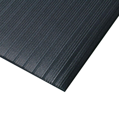 Kumfi Rib Light Duty Anti-Fatigue Mat for Kitchen, Workshop, Standing Desk - Rubber Heavy Duty Mat - 90cm x 100cm - Black