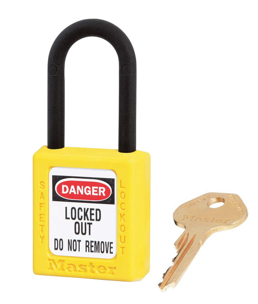 Non-Sparking Non-Magnetic Zenex Lockout Padlock Plastic Shackle 6-Pin Cylinder 38mm Body - Master Key
