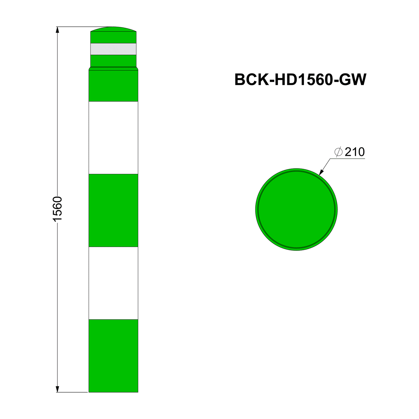 168mm Dia. Bollard Cover Kit - 1560mm High