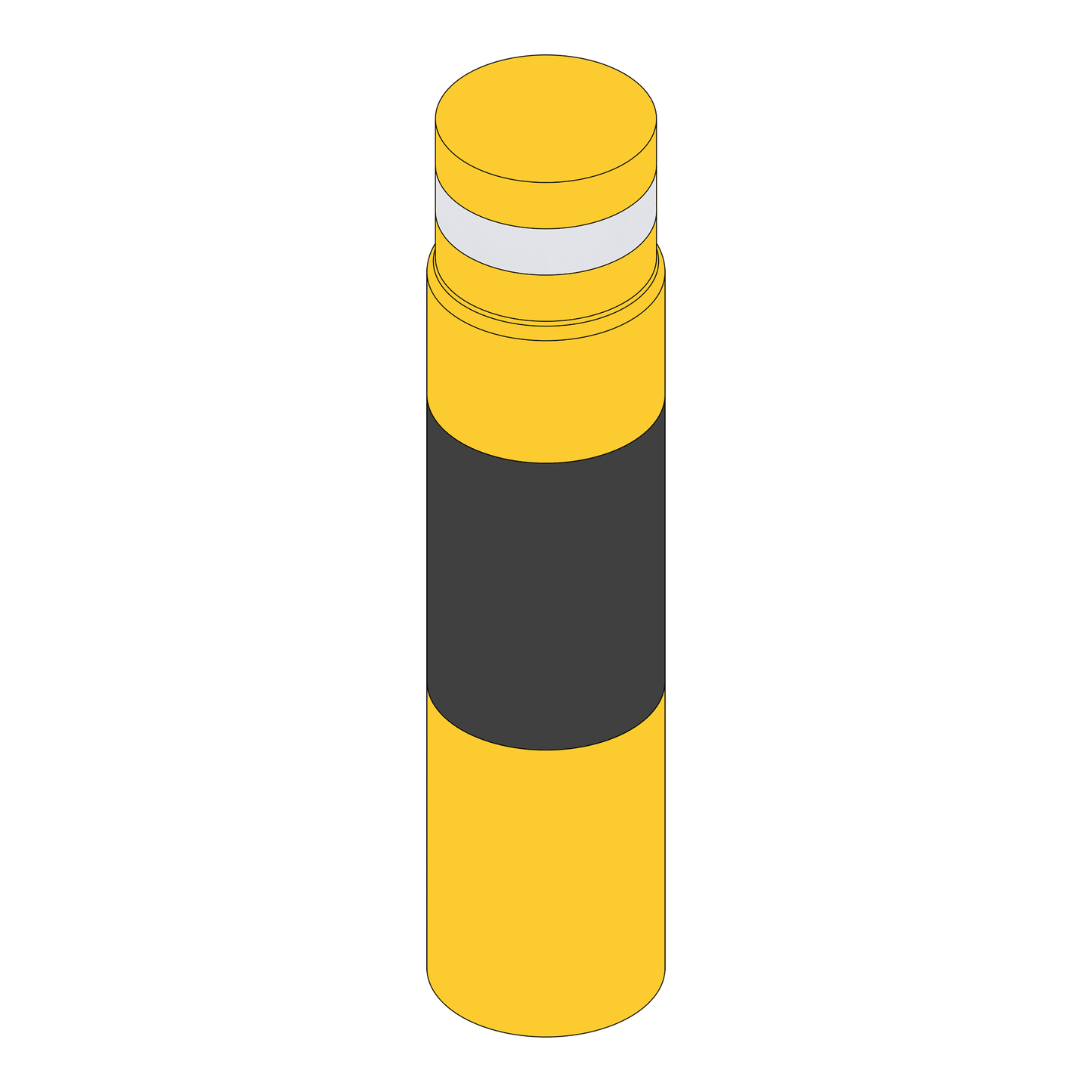 Bollard Cover Kit 960mm High Black & Yellow