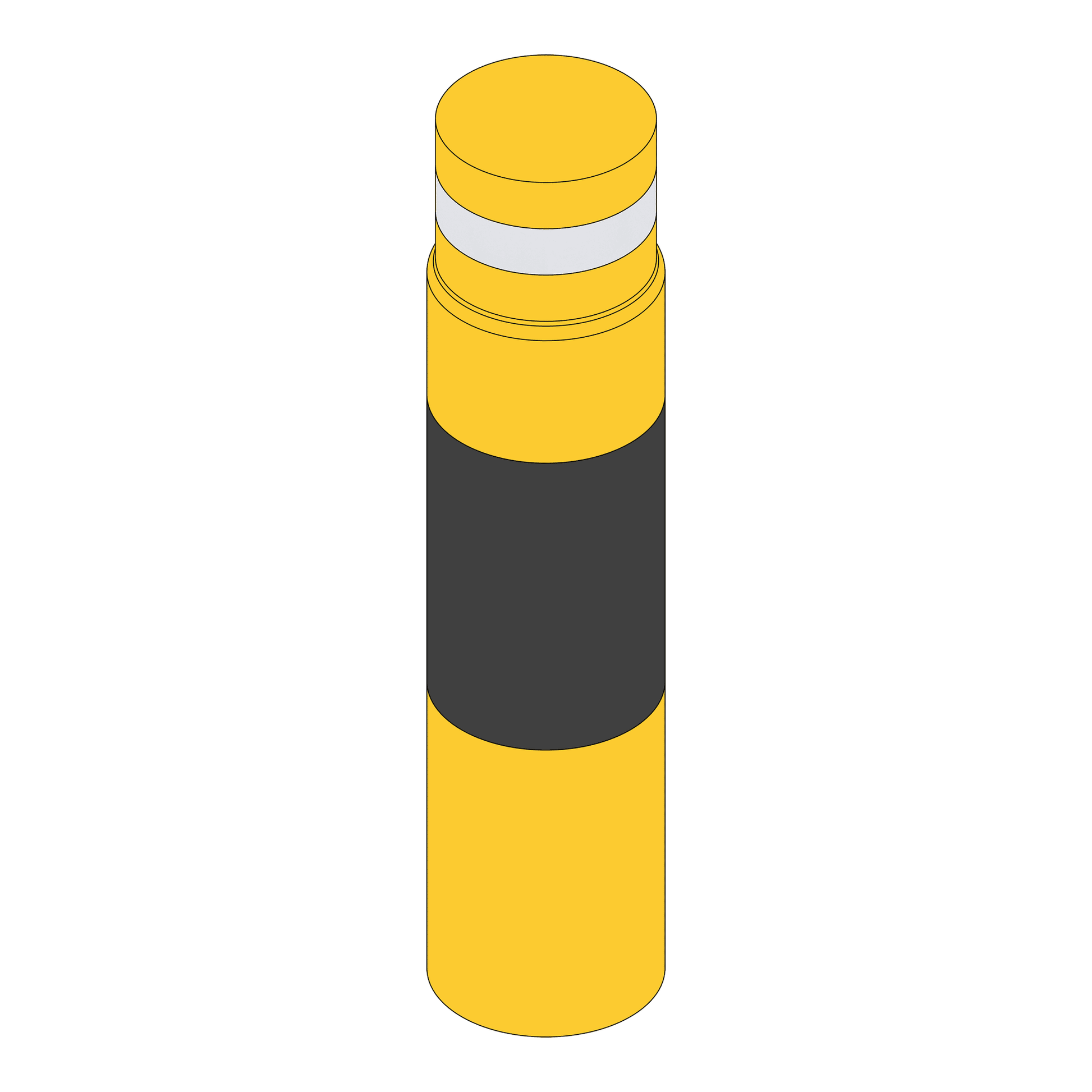 Bollard Cover Kit 960mm High Black & Yellow