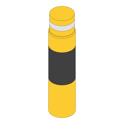 Bollard Cover Kit 960mm High Black & Yellow