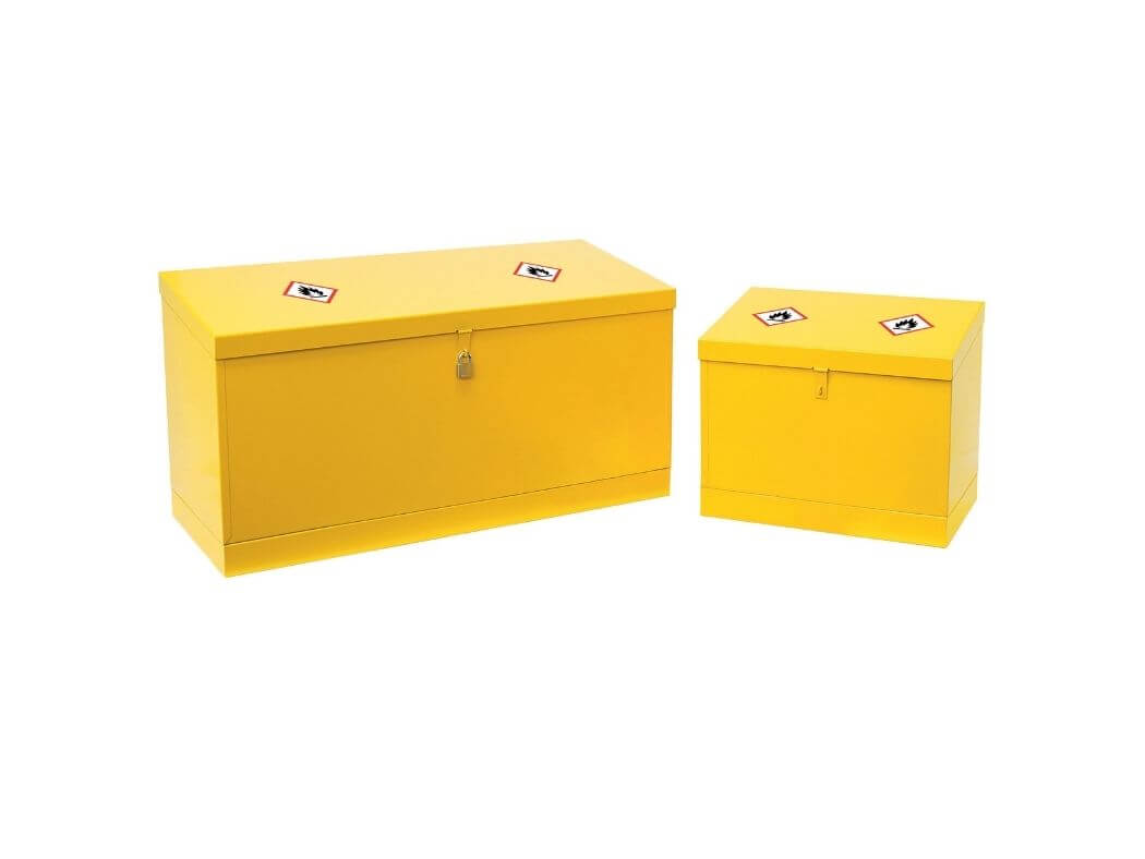 COSHH dangerous substance sloping top bin unit ST244618CSC + ST202415CSC Closed Lids