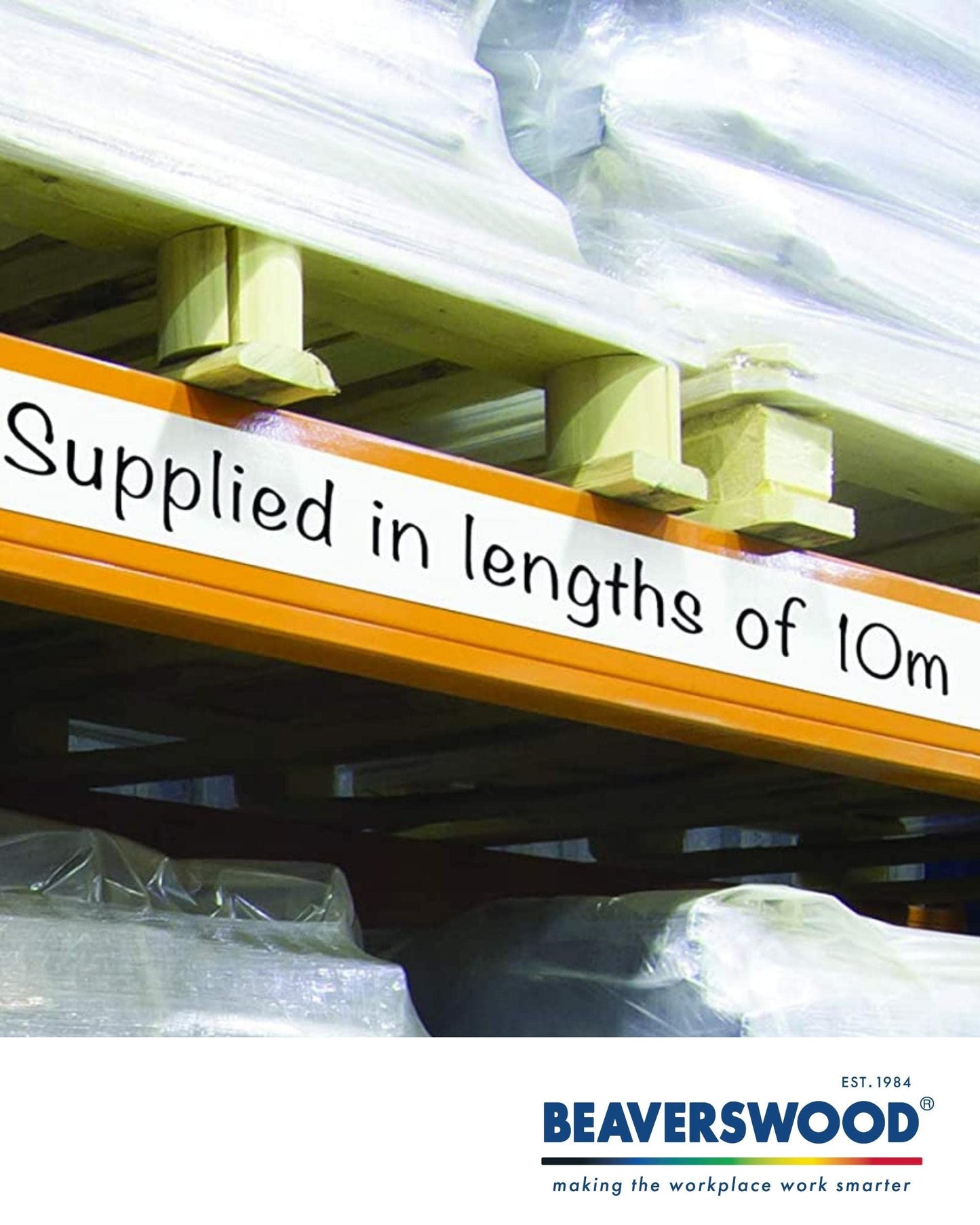 Magnetic Easy Wipe Racking Strip 90mm Wide x 10m Long - Magnetic Tape - White
