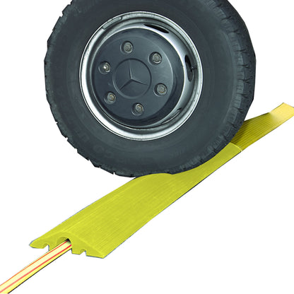 Small Cable Protection Ramp, 1200 mm L x 215 mm W x 65 mm H, Yellow