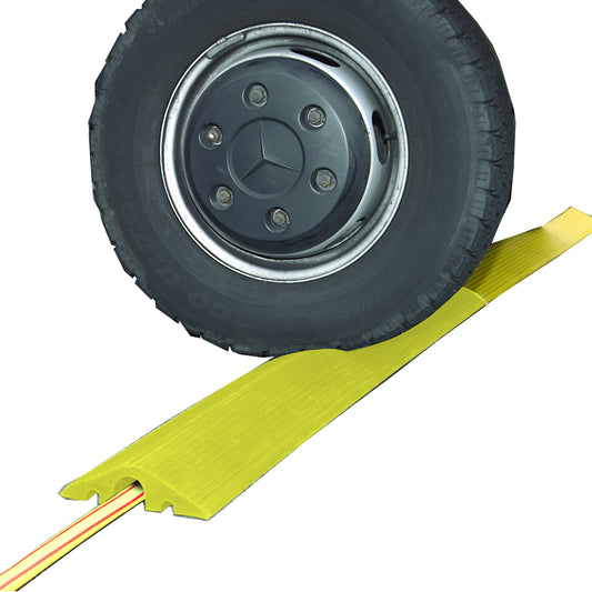 Small Cable Protection Ramp, 1200 mm L x 215 mm W x 65 mm H, Yellow