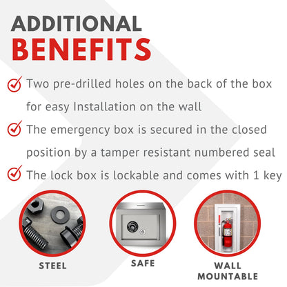 Emergency Key Box - Glass Front Emergency Key Box with Tamper Evident Seal (EK0)
