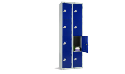 Four Door Compartment Locker - School, Work, Gym Storage Locker - 1800mm H x 300mm W x 300mm D - Black