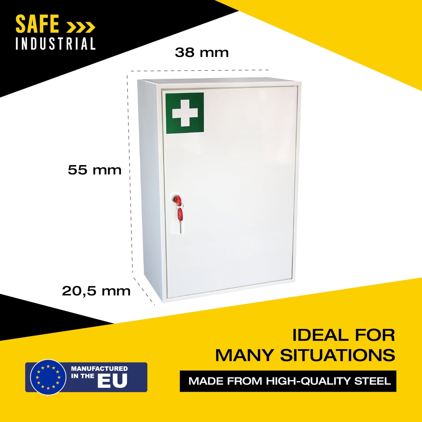 Medical Cabinet - First Aid Storage Key Locking Safe