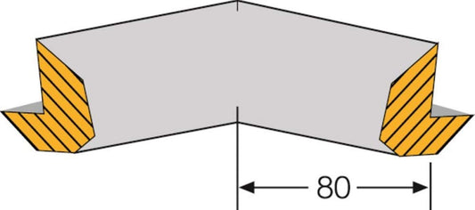 Impact protection edge protection trapezoid edge length 80 mm inner corner, double-edged, black, self-adhesive